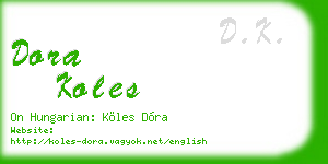 dora koles business card