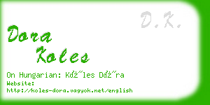 dora koles business card